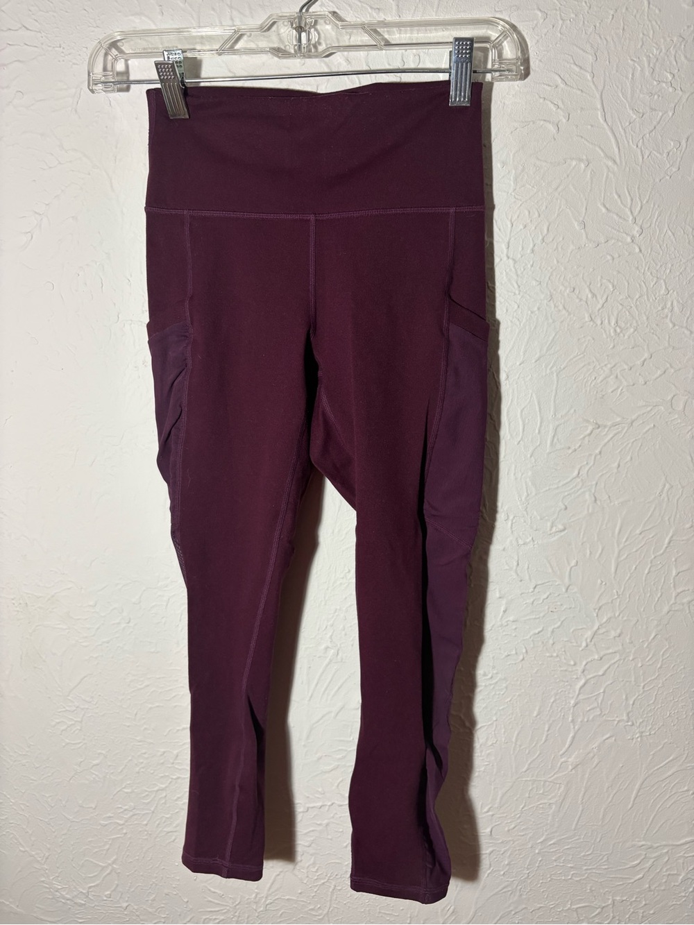 Fabletics Dark Mauve High-Waist 7/8 Leggings with Side Pocket - Picture 4 of 6